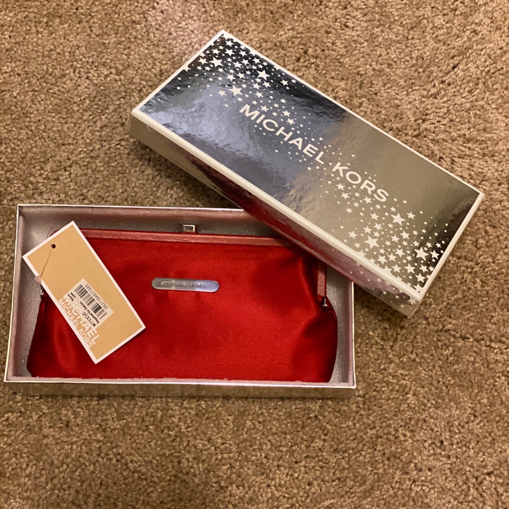 Michael kors red clutch